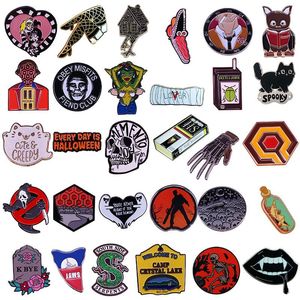 Broches en émail pour films d'horreur d'halloween, broches fantôme mignon, Badges à revers, dessin animé, bijoux amusants, cadeau pour enfants et amis