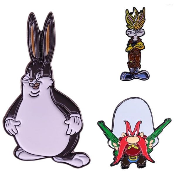 Broches émail dur drôle Anime dessin animé Animal épinglette gros Chungus gros insectes Internet cadeau en gros