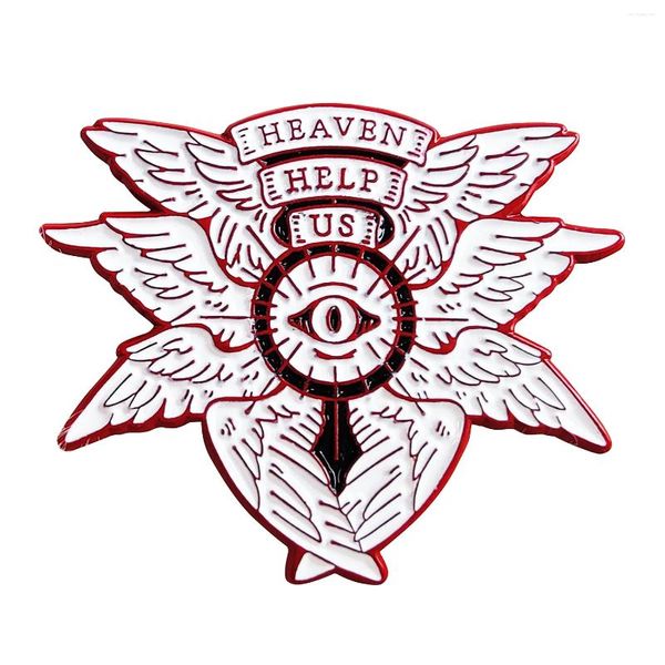 Broches Heaven Help Us esmalte Pin solapa broche Anime Metal insignia joyería accesorio