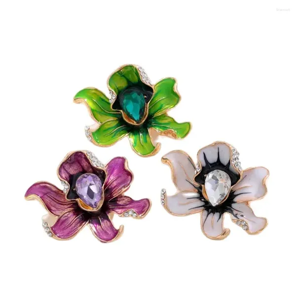 Broches haut de gamme peinte fleur créative broche femme pivoine Design collier broche accessoires cadeau