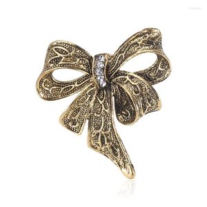 Broches haute qualité strass arc pour femmes métal grand nœud papillon épinglette Vintage mode bijoux vêtements accessoires