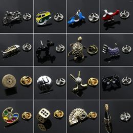 Brooches High Quality Men's Lapel Pin Noveltly Brooch Motorcycle Airplane Bus Fish Bone Shirt Collar Necktie Jewelry Accessories Gift