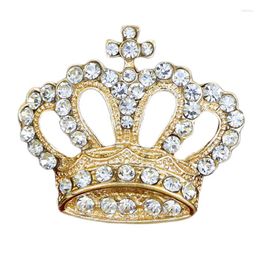 Broches Hoge kwaliteit metalen kroonbroche Luxe kristallen reversspeldjes Damesjas Vest Badge Sieraden Accessoires