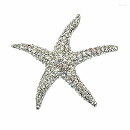 Broches de alta calidad impresionantes cristales austriacos encantador broche de estrella de mar moda corte de estrella mujeres ramo Pin bufanda hebilla