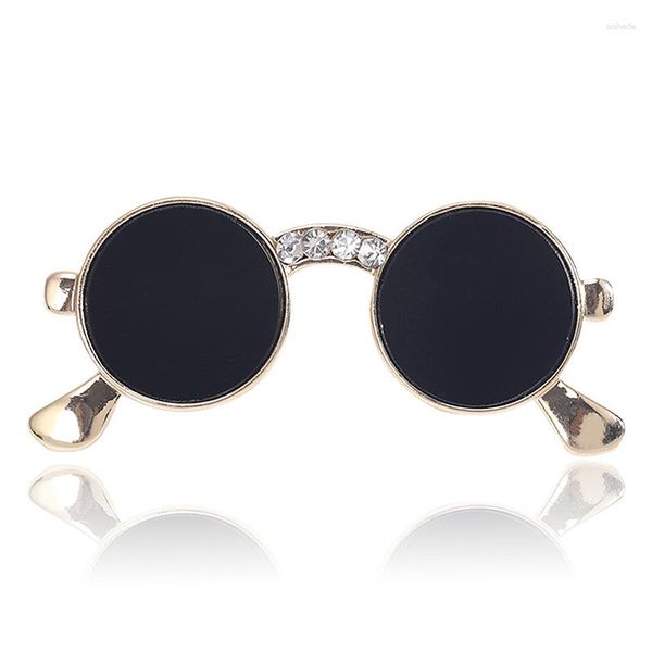 Broches Hip Hop Rock noir émail lunettes de soleil pour femmes hommes mariage fête costume chemise vêtements accessoires bijoux