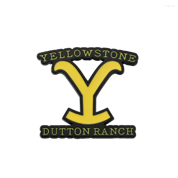 Broches Hit American TV Series Yellowstone Dutton Ranch Esmalte Solapa Pin Letra Y Insignias De Metal Mochila