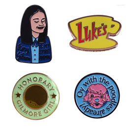 Broches Honorary Gilmore Girls email Pin Luke's Coffee Oy Poodle Humor broche grappige tv -show Badge Backpack Jeans Fashion Jewelry Gifts