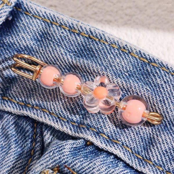 Broches Huanzhi rose petite taille fleur clip accessoire Circonférence de pantalon à vêtements pour femmes filles en métal boucle