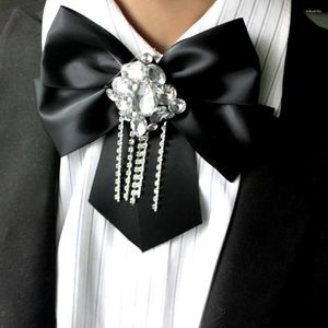 Broches I-Remiel, broche de lazo con borla de cristal de estilo británico, corbata para uniforme escolar de moda para hombre, corbatas, pajarita, traje, camisa, accesorios para cuello