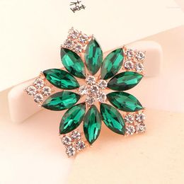 Broches J.T BABY femmes beauté mode bijoux cristal exquis fleur broches fête de mariage vert cadeau homme