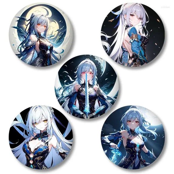 Broches Jingliu insignias alfileres Anime Honkai Star Rail broche de mujer amuletos de moda figura de Cosplay creativa para accesorios de bolso regalos