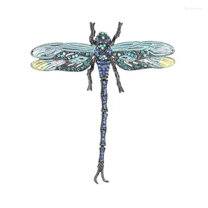 Broches Juran Crystal Dragonfly For Women Girl Green Charm Jewelry Scarf Rapel Pins Broche Antieke accessoires 2024 Trend