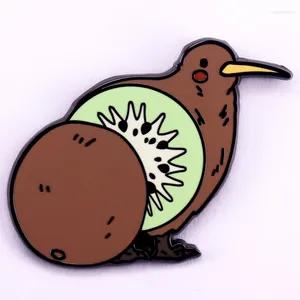 Broches kawaii kiwi pájaro esamelo fruit estaca animal lindo insignia de arte decoración de sombrero de mochila