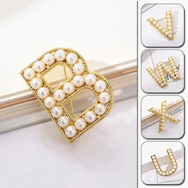 Broches Corea Fashion Vintage Perla Pins Pins Metal Gold Color Mujeres Sweater Traje Broche Fiesta de joyas Accesorios