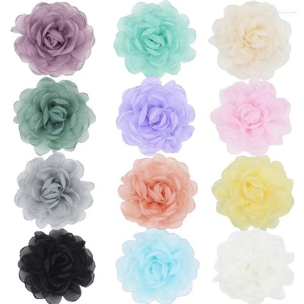 Broches de flor de hilo de tela coreana para mujer, elegante bufanda, hebilla, ramillete, alfileres de solapa, joyería de moda, accesorios de insignia