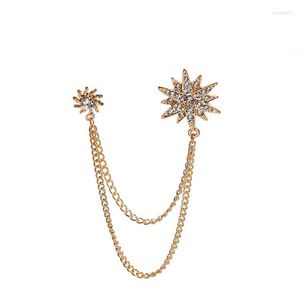 Broches Mode Coréenne Cristal Étoile Broche Gland Épinglettes Badge Chemise Col Chaîne Bijoux Cadeaux Pour Hommes Accessoires EN VENTE