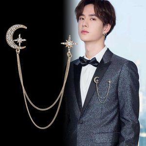 Broches Koreaanse mode Rhinestone Star Broche Pin Crystal Tassel ketting LAPE PINS PACK SHIMT COollar Sieraden voor mannen en vrouwenaccessoires