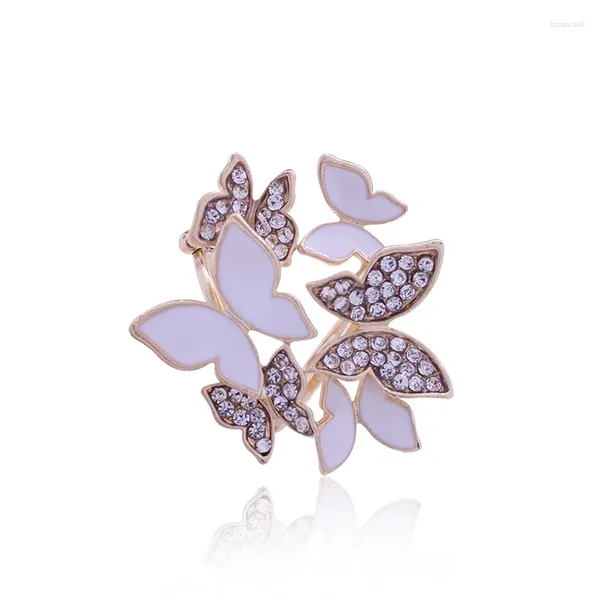 Broches coréennes mode sauvage papillon sauvage à trois anneaux écharpe boucle de boucle et femmes ornement en ramiement cadeau