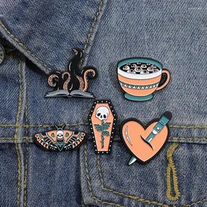 Broches revers piment dessin animé créatif féminin broch halloween emblème personnalisé papillon drôle octopus café love metal mentpin