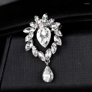 Broches Grote Kristal Diamante Steentjes Water-drop Broche Pins Voor Vrouwen Jurk Sjaal Sieraden Accessoires Gift AB095