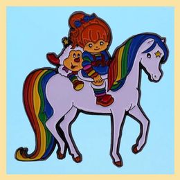 Brooches Little Girl Andainbow Horse Cartoon Figure Broche Badges d'anime collectif Créativité Émail Épingles Enfants Gift Fashion Gift