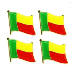 Broches Lots 5 pièces Badge drapeau National du bénin pays Lapei