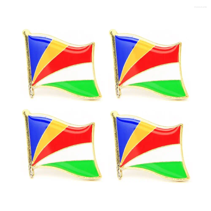 Spille Lotti 5 pezzi Bandiera nazionale delle Seychelles Pin Badge Paese Lapei