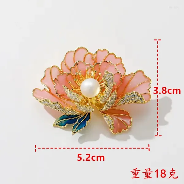 Broches Brooch Lotus pour les femmes légères luxe élégant tempérament émail ancien style qipao anti-épingle