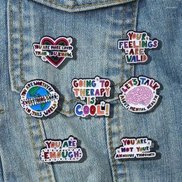 Broches Belles lettres anglaises broche en émail personnalité mode arc-en-ciel vous avez assez de Badges inspirants broches en métal bijoux cadeaux