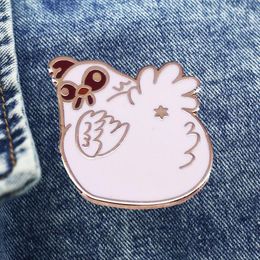 Broches belle poussin blanc Animal dessin animé broche métal émail revers Badge recueillir Denim veste sac à dos broche enfants mode cadeaux