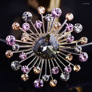 Broches luxe bleu violet cristal feu d'artifice pour femmes robe ceinture broches mariée mariage Broches bijoux 2023 an cadeau