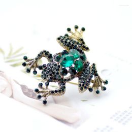 Broches De Luxe Vert Couleur Strass Cristal Grenouille Pour Femmes Vintage Animal Broche Broche Hommes Bijoux Manteau Accessoires Bijouterie