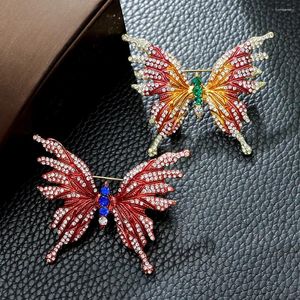 Broches Luxury Femmes Hommes vintage Full Crystal Butterfly Pins Fashion Gorgeous Unisexe Classic papillons Badges colorés