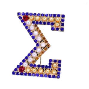 Broches gemaakt van kwaliteit groot formaat drie lijnen Crystal Pearl Inlay opgericht 100 YRS souvenir Griekse Soror ZETA Sigma Gamma RHO broche