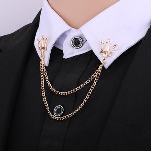 Broches homme chemise mode broche gland chaîne épinglette métal Badges femmes bijoux luxe pour vêtements col accessoires
