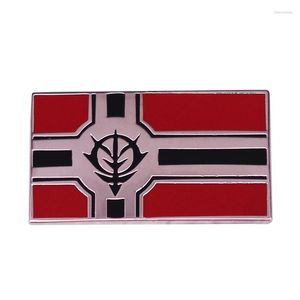 Broches Mech Anime MOBILE X SUIT GUNDAM The Zeon Flag Badge Esmalte Pin Banner Broche Joyería