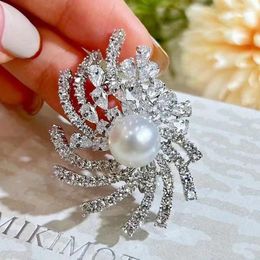 Broschen MeibaPJ 10-11mm Natürliche Weiße Perle Blume Corsage Brosche Mode Pullover Schmuck Für Frauen Leeres Fach