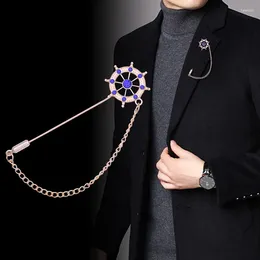 Brooches Men pour hommes personnalisés Anchor Bourch Brooch Woman's Breast Flower Chain Pins Suit Accessoires Long Pin