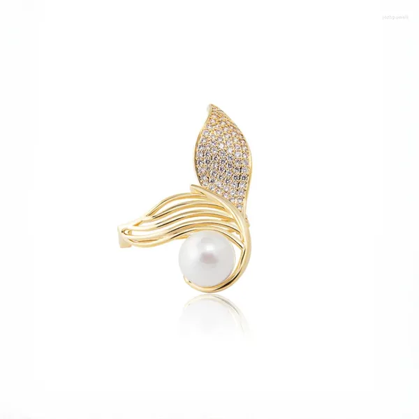 Broches queue de sirène pour femmes, Design haut de gamme, perle en Zircon, accessoires exquis, tempérament, lumière sauvage, luxe