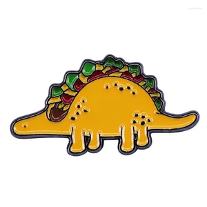 Broches nourriture mexicaine Taco dinosaure épinglette Tacosaurus broche drôle Vegan Flair ajout