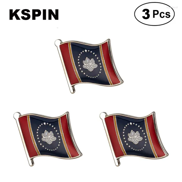 Broches Mississippi Flag Taping Pins Badges 3pcs beaucoup