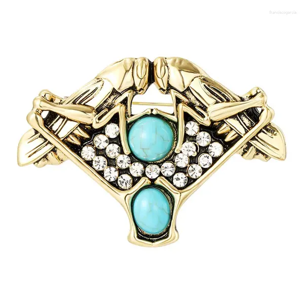 Broches MITTO bijoux mode et accessoires haut de gamme strass TURQUOISE pavé criquet broche VINTAGE robe femme broche