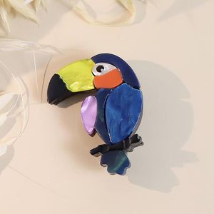 Broches mélange de couleurs acrylique perroquet oiseaux grande taille femmes enfant Animal Badge broche cadeaux pull accessoire épinglettes bijoux personnalisés