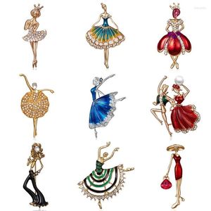 Broches mélange de Style mignon danse Ballet fille danseuse cristal strass pour femmes broche Bijouterie Corsage mode bijoux de mariage