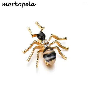 Broches Morkopela Ant Emaille Broche Insect Pin Mode En Pins Voor Vrouwen Metalen Kostuum Sieraden Accessoires