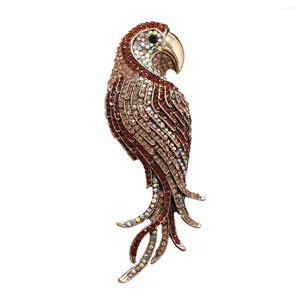 Broches Morkopela coloré strass perroquet broche pour femmes Vintage émail oiseau broche bijoux vêtements accessoires