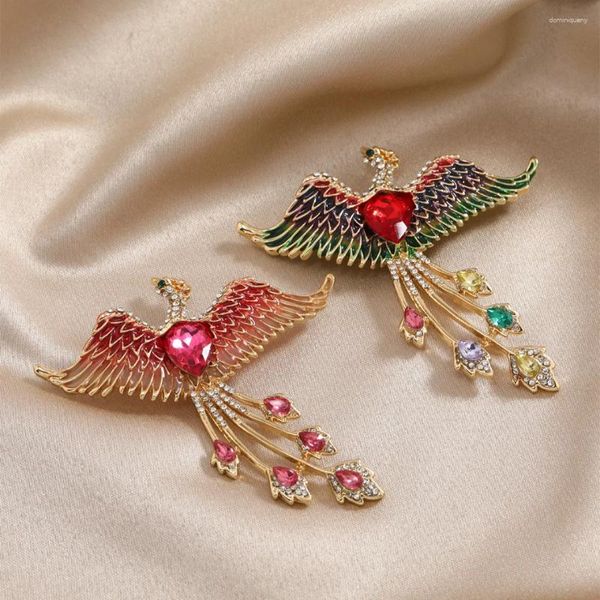 Broches Morkopela Flying Phoenix pour femmes unisexe 2 couleurs émail oiseau fête bureau broche cadeaux