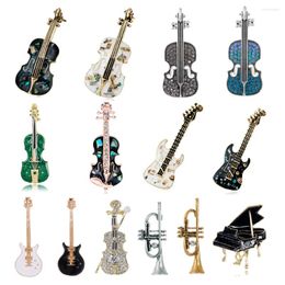 Broches instrument de musique violoncelle violons guitares pianos trumpet accessoires de fête de musique festival de bijoux