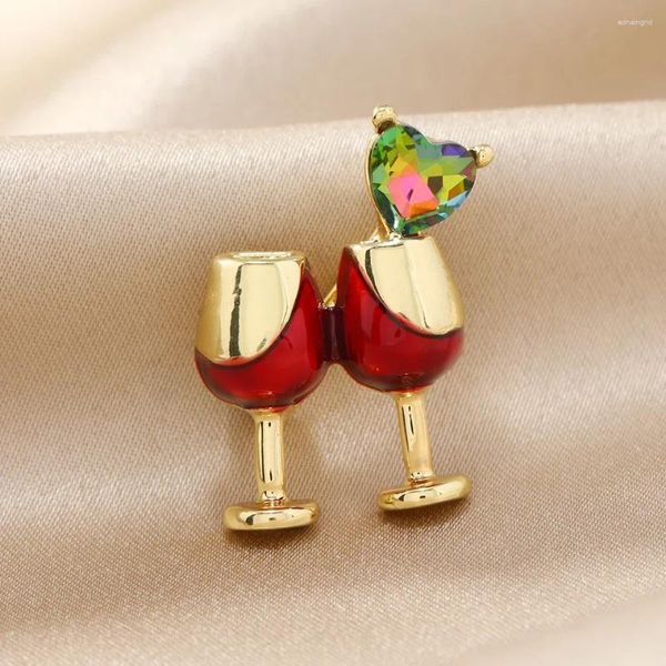 Broches Muylinda mignon en cristal de vin broche petit gobelet en métal vêtements de bijoux écharpe pin clip accessoires