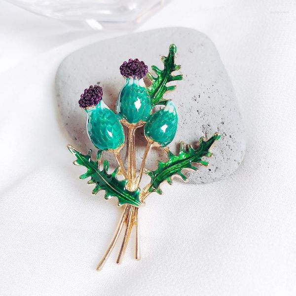 Broches Muylinda esmalte flor broche Pin diente de león Cactus para mujeres alfileres bufanda Clip joyería broche banquete